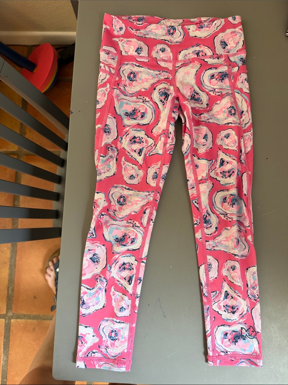 Girls' Bright Pink Swirl Print Active Leggings